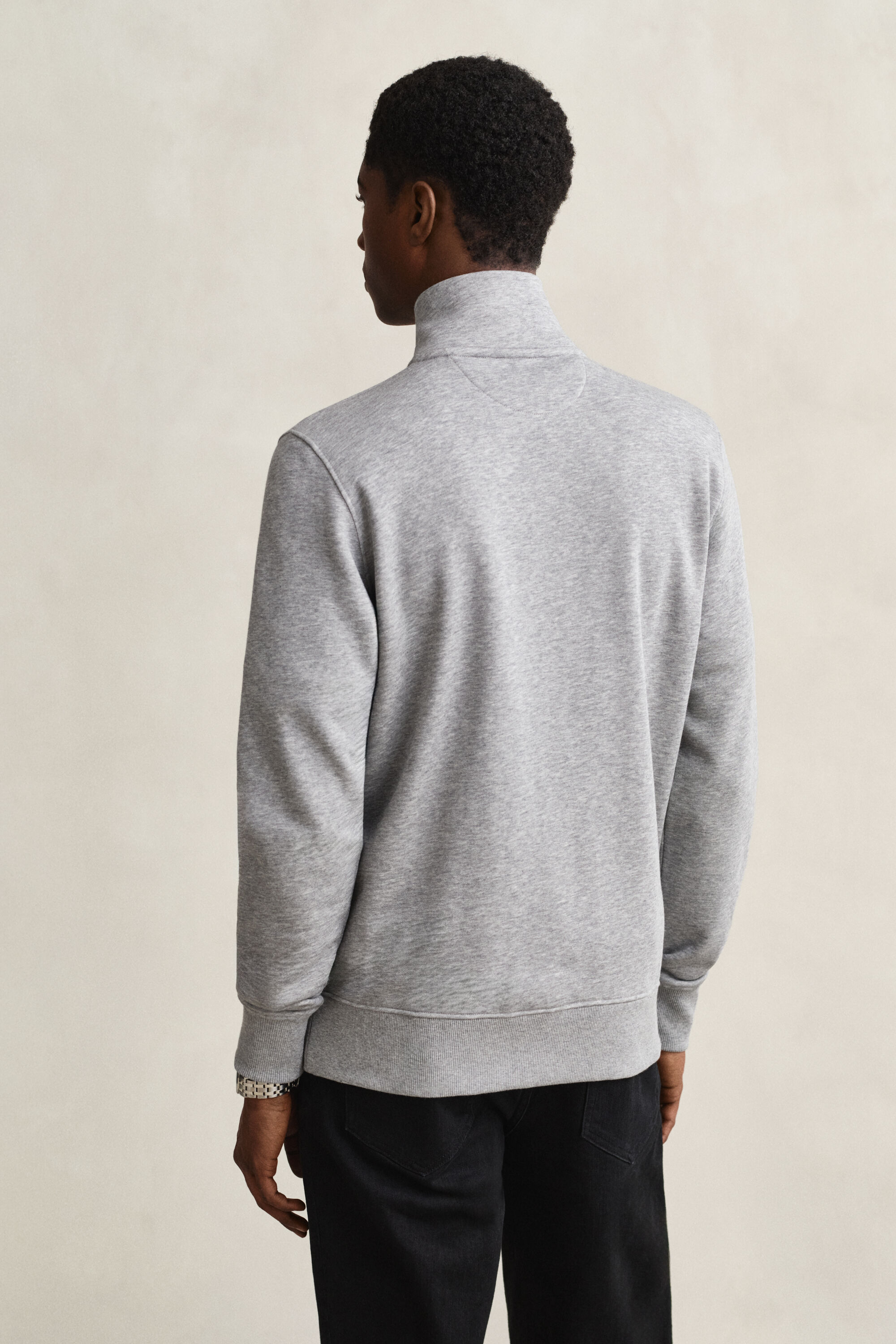 Shield Zip Sweatshirt — GREY MELANGE