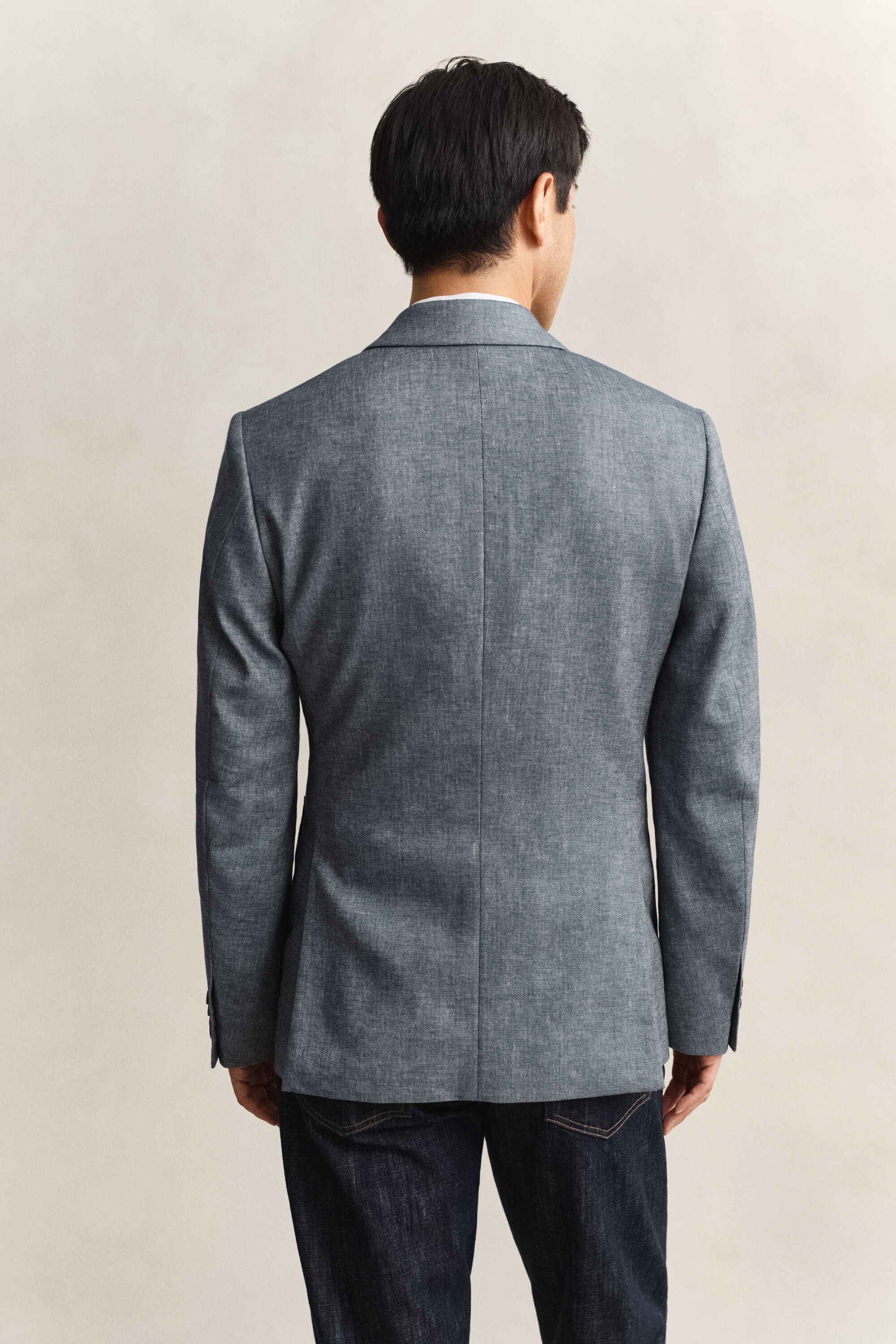 Indigo Herringbone Suit Jacket