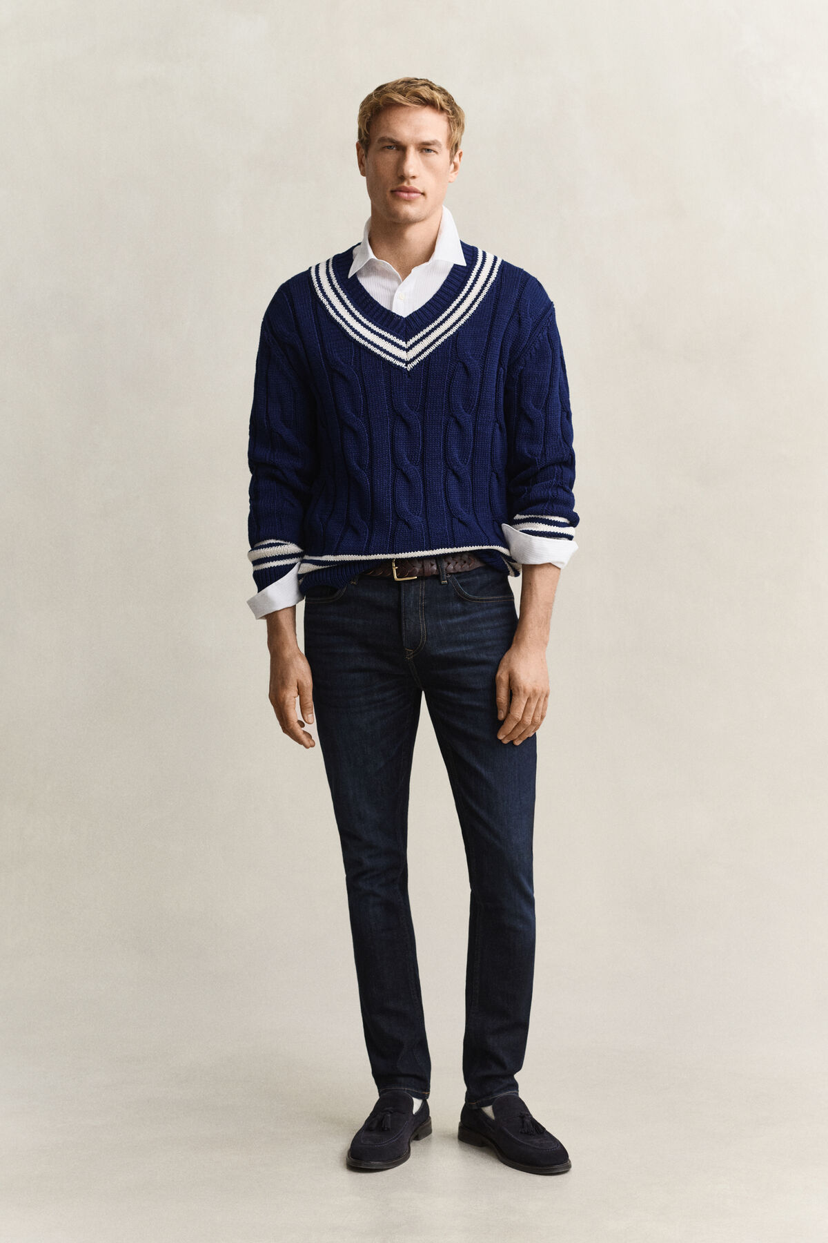 Slim Jeans — DARK BLUE BROKEN IN