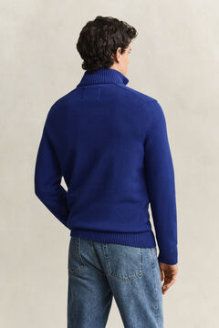 Casual Cotton Half-Zip Sweater — CRISP BLUE 2