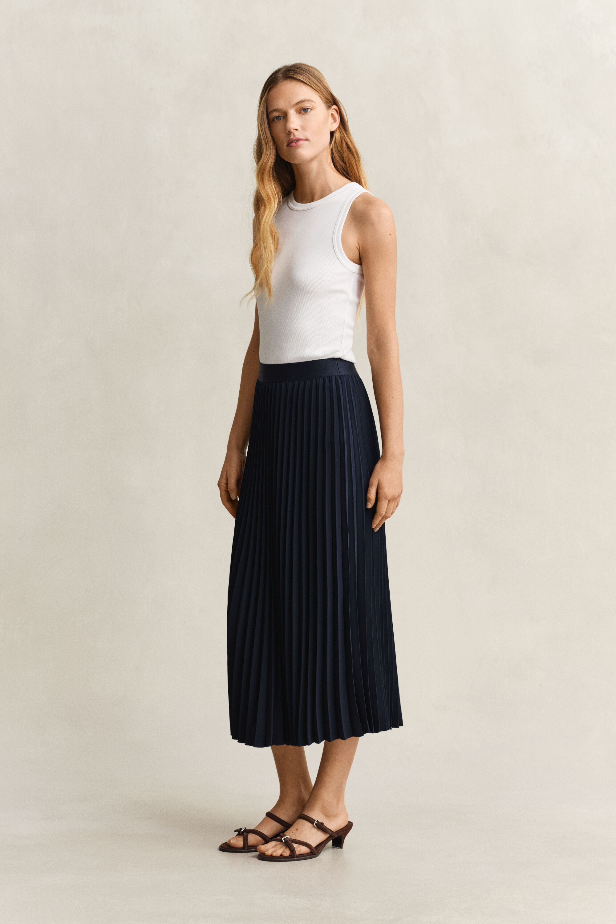 Pleated Midi Skirt