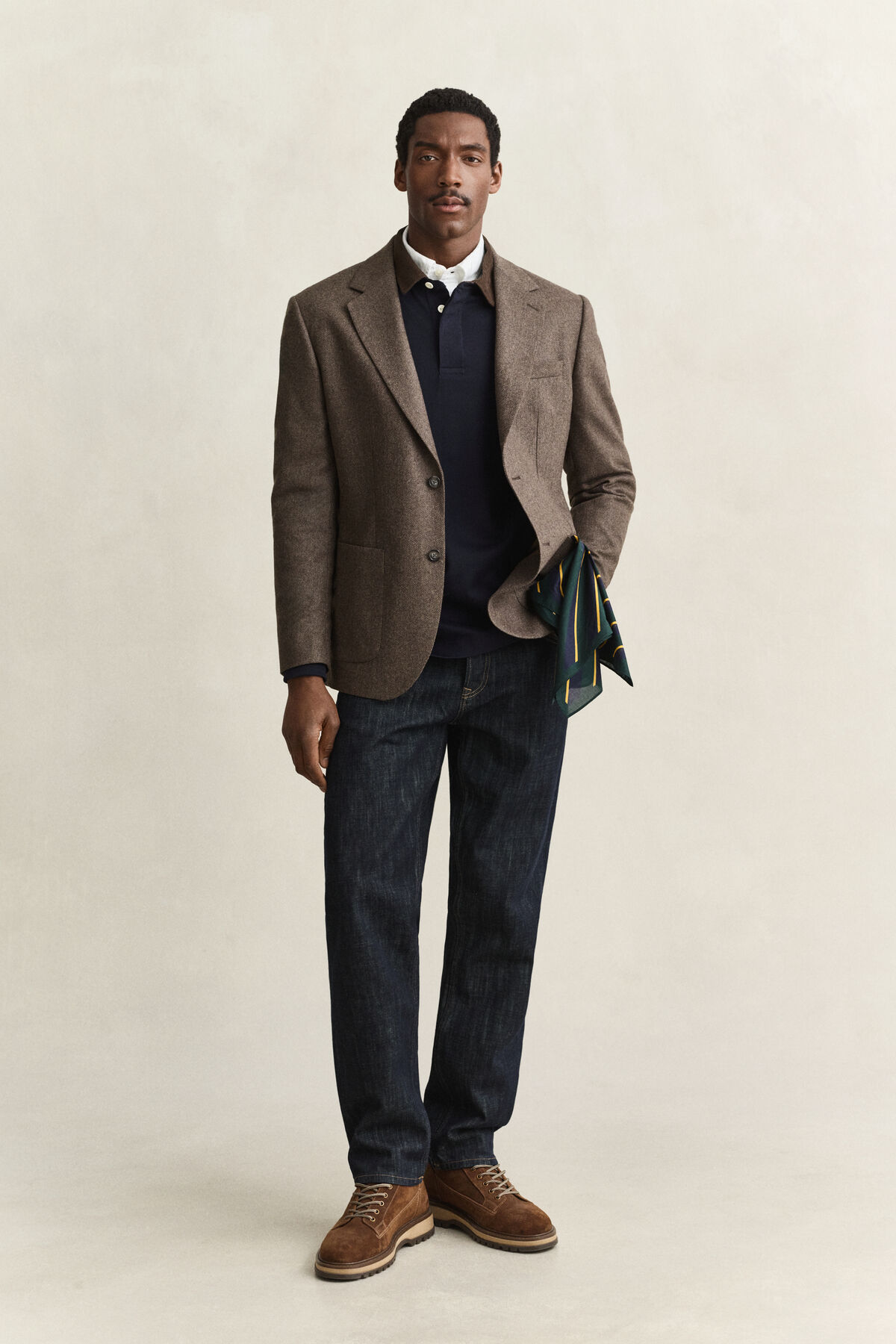 Corduroy Collar Rugger — EVENING BLUE