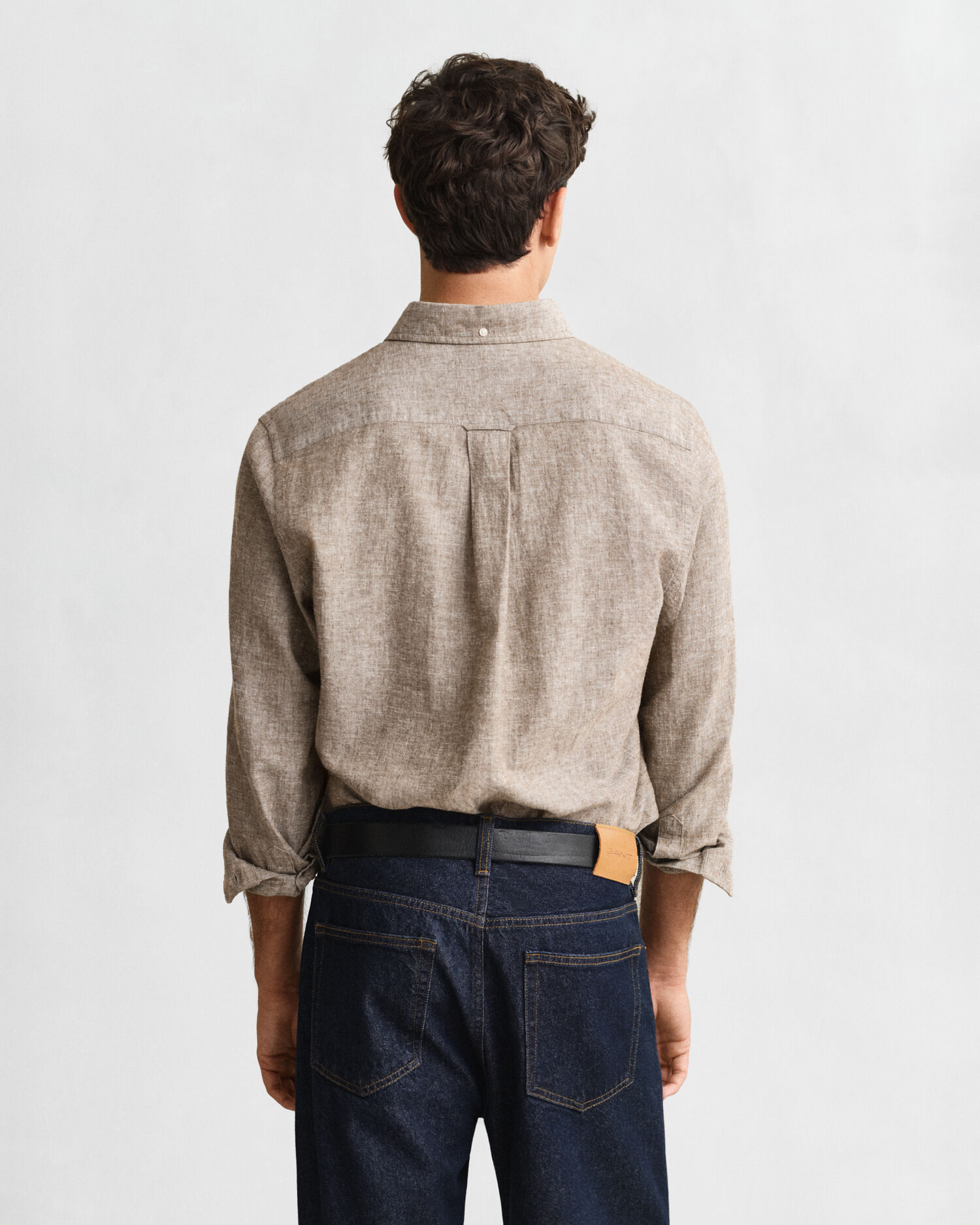 Linen Blend Shirt — MAHOGANY BROWN