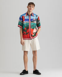 Relaxed Fit Scenery Silk Short Sleeve Shirt