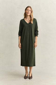 Extra Fine Merino Wool Dress — MOSSY GREEN 4