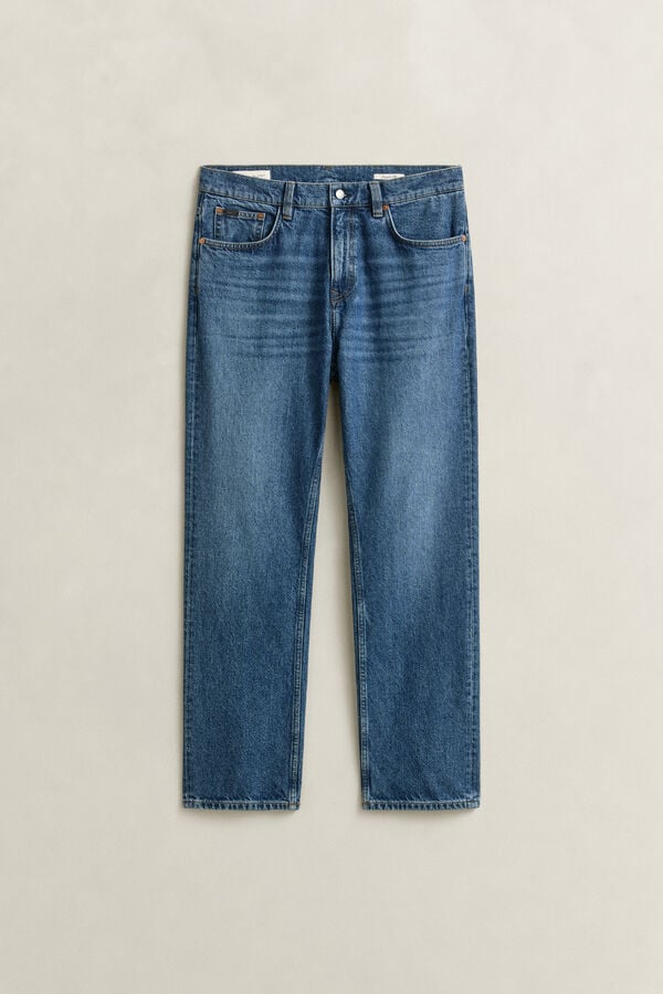 Straight Jeans — MID BLUE WORN IN