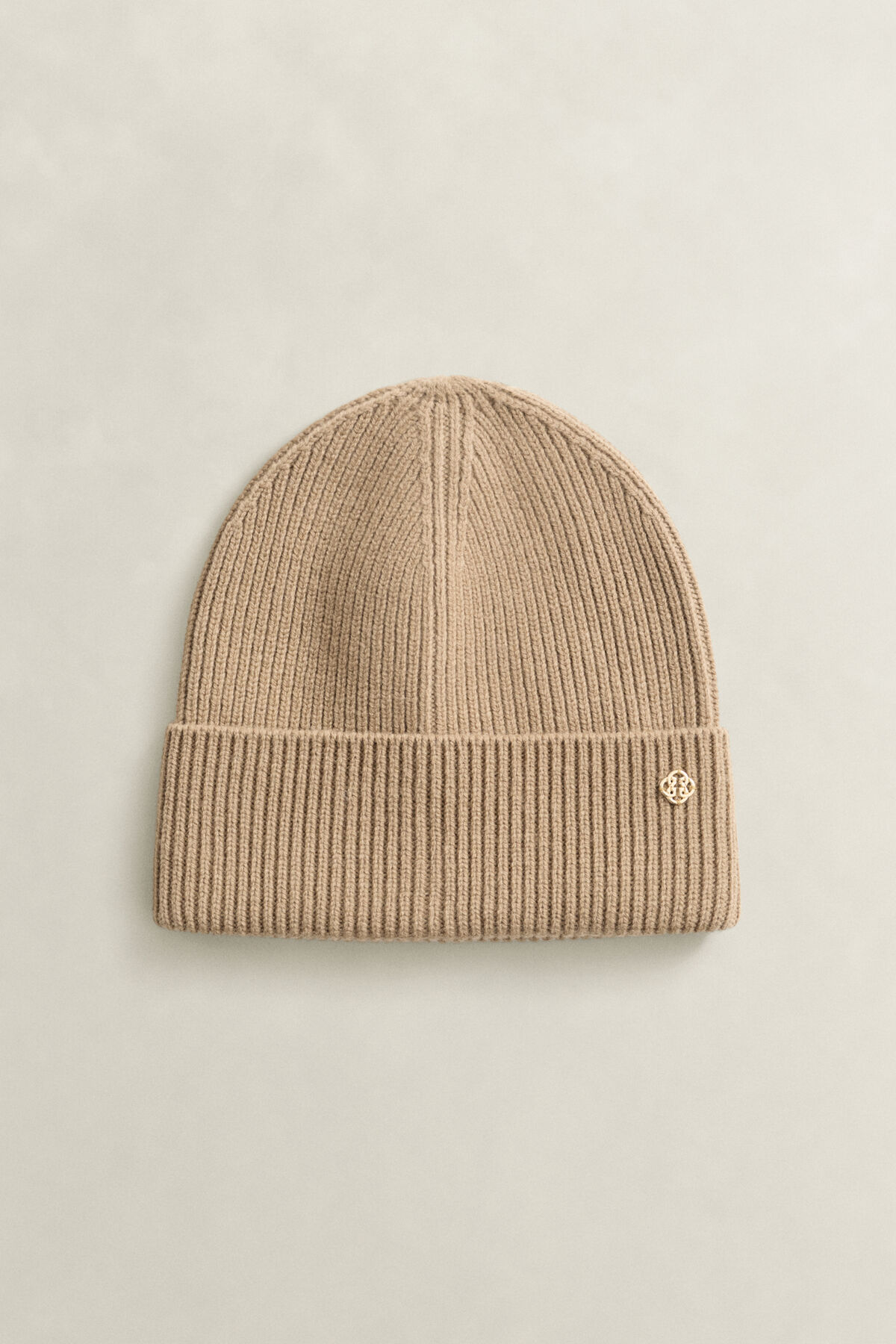 Ribbed Wool Beanie — WARM KHAKI