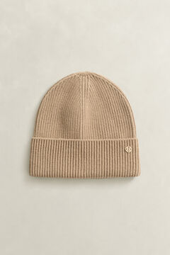 Ribbed Wool Beanie — WARM KHAKI 2