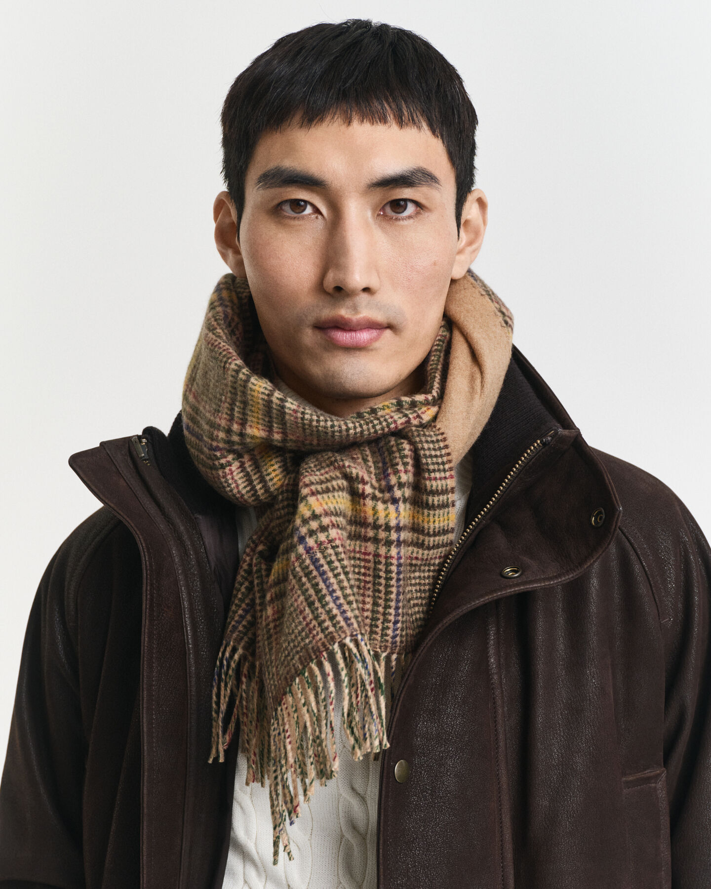 Double-Faced Check Scarf