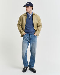 Cotton Piqué Half-Zip Sweater