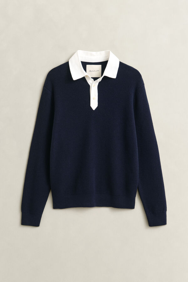 Cotton Merino Rugger — EVENING BLUE