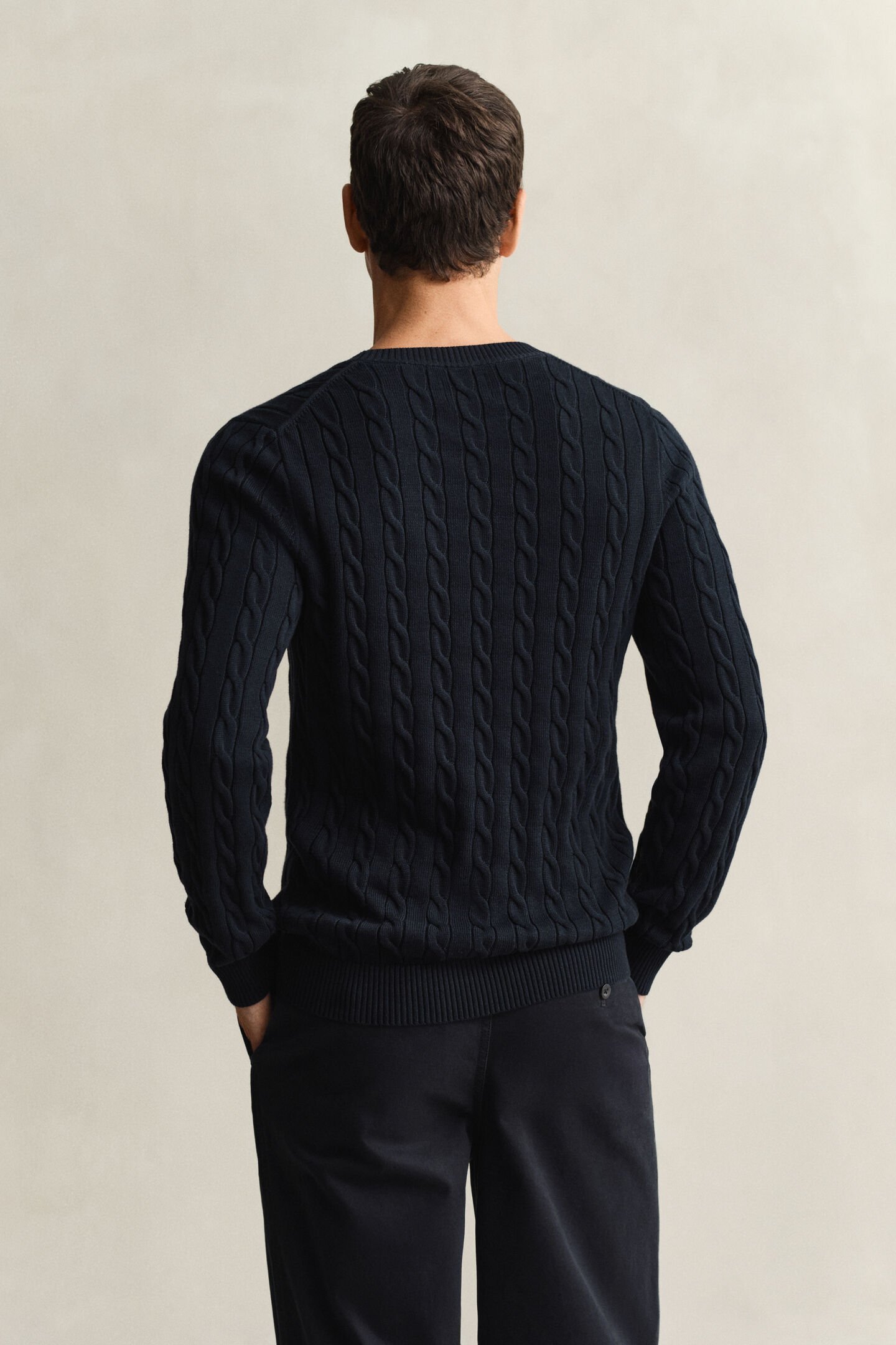 Cotton Cable Knit Crew Neck Sweater