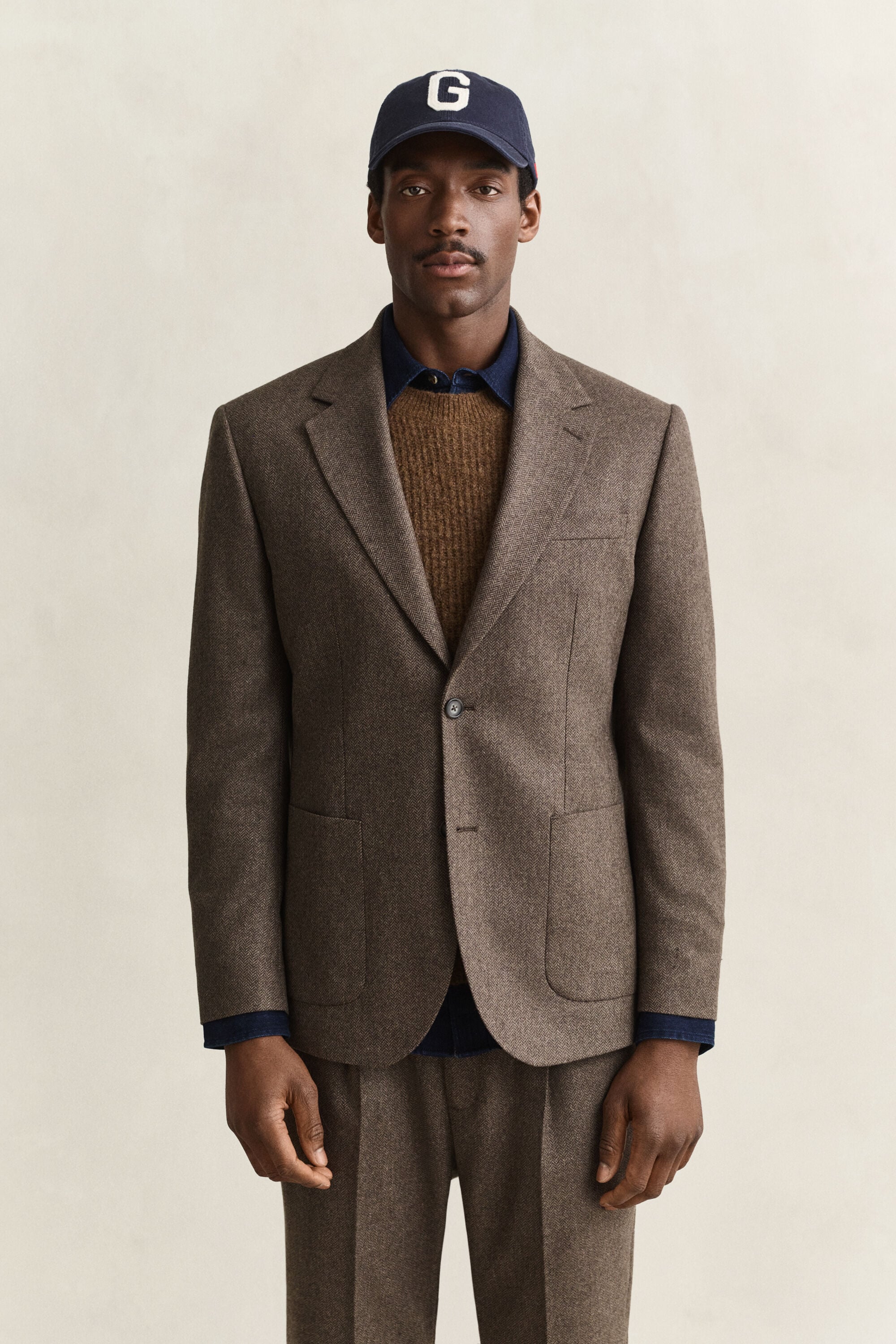 Wool Herringbone Suit Jacket