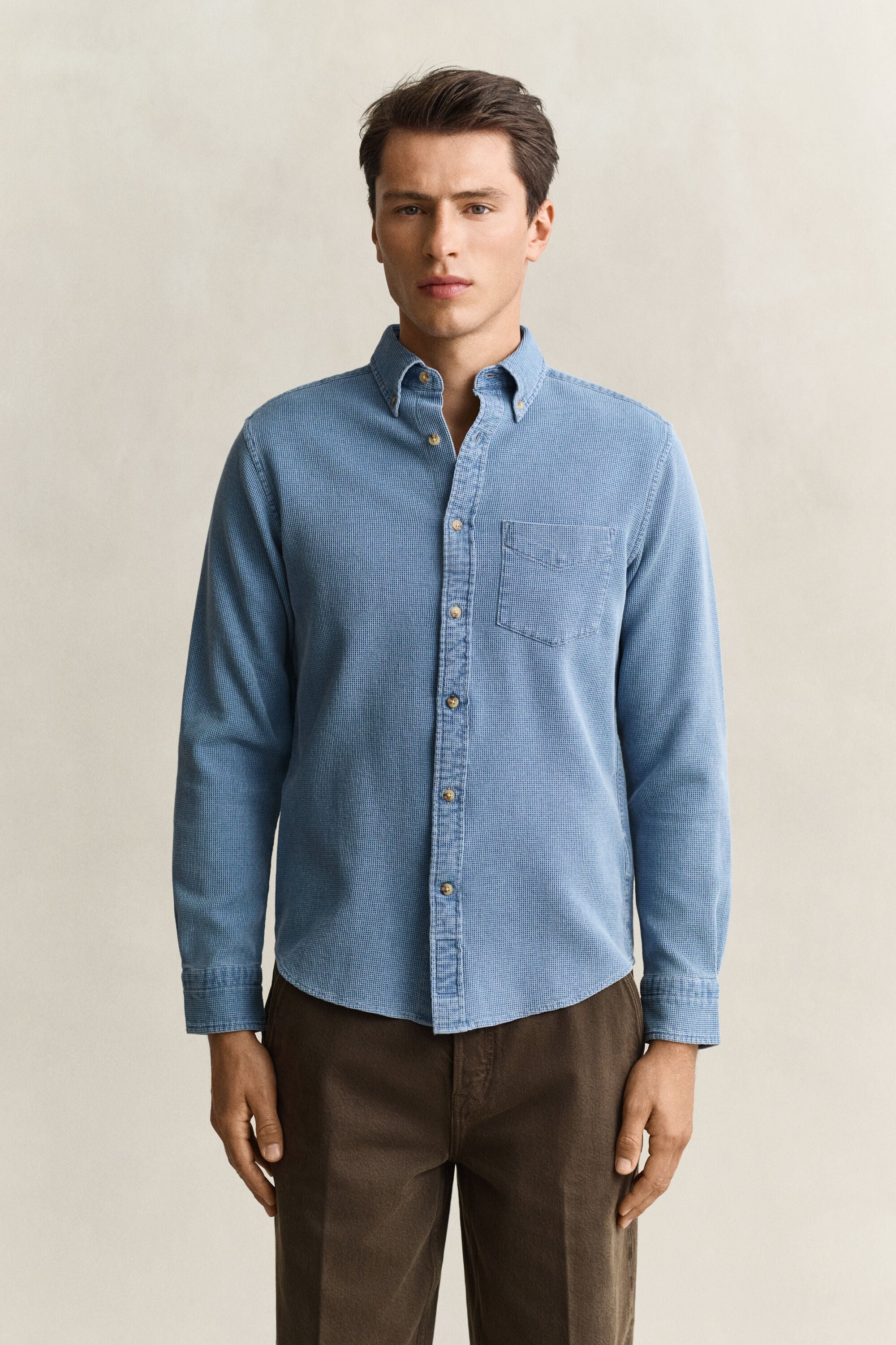 Indigo Waffle Shirt