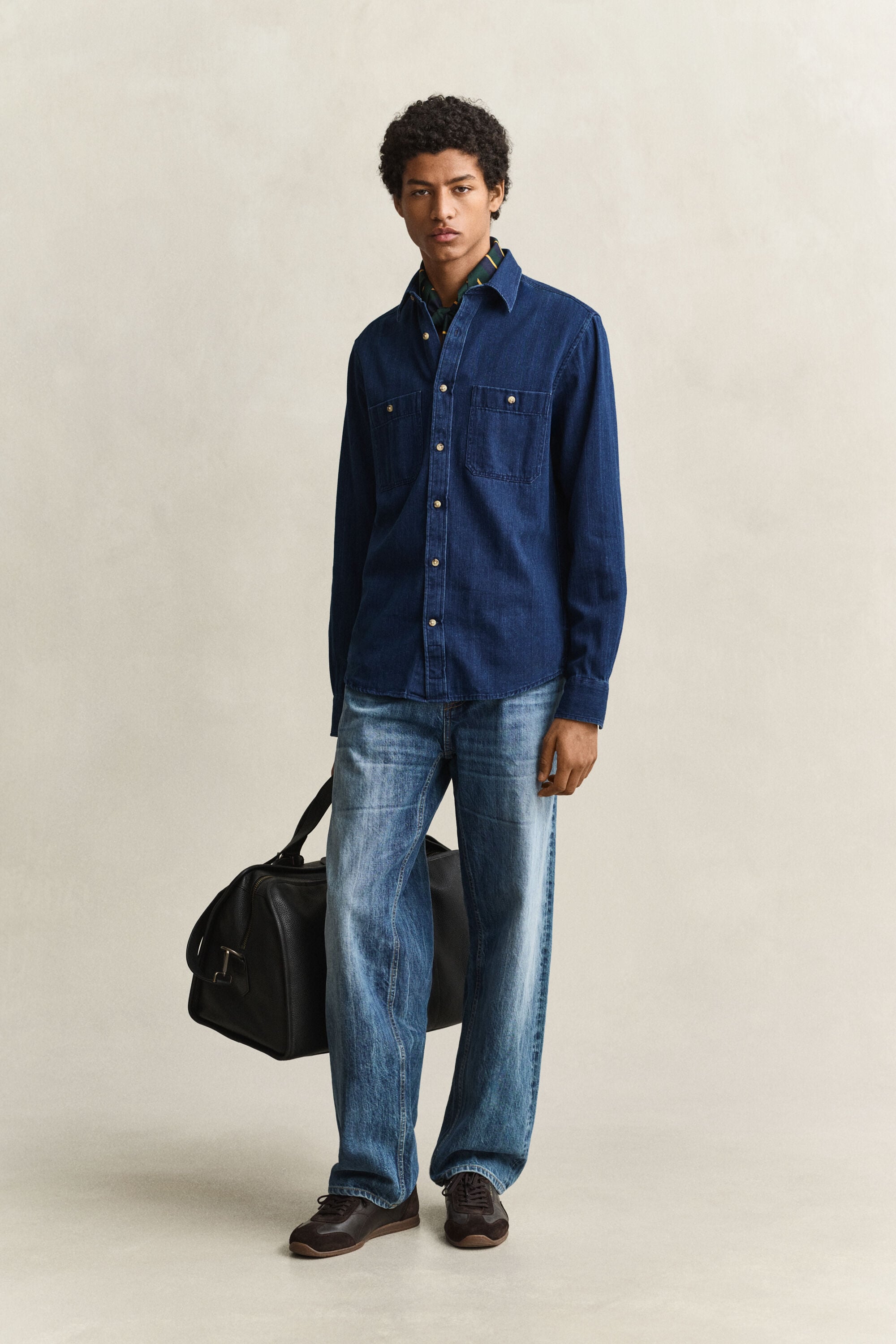 Indigo Herringbone Shirt