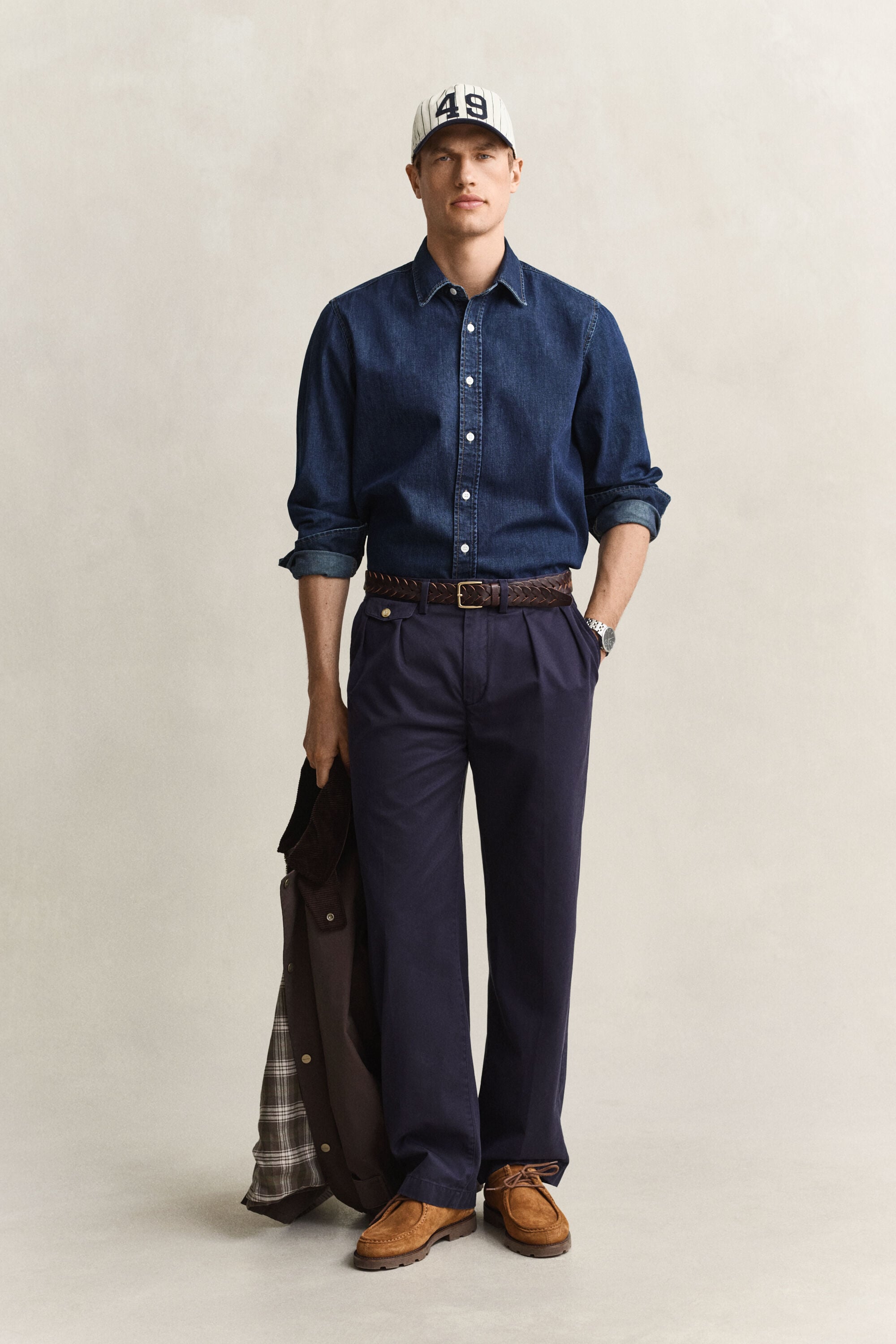 Denim Shirt — DARK BLUE WORN IN
