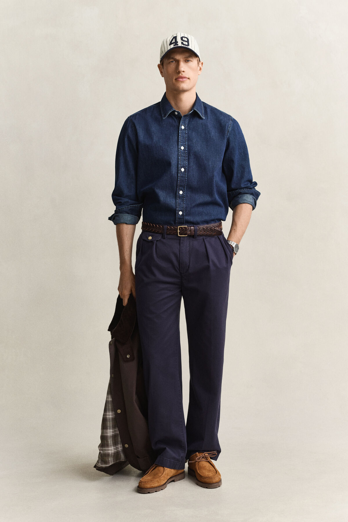Denim Shirt — DARK BLUE WORN IN
