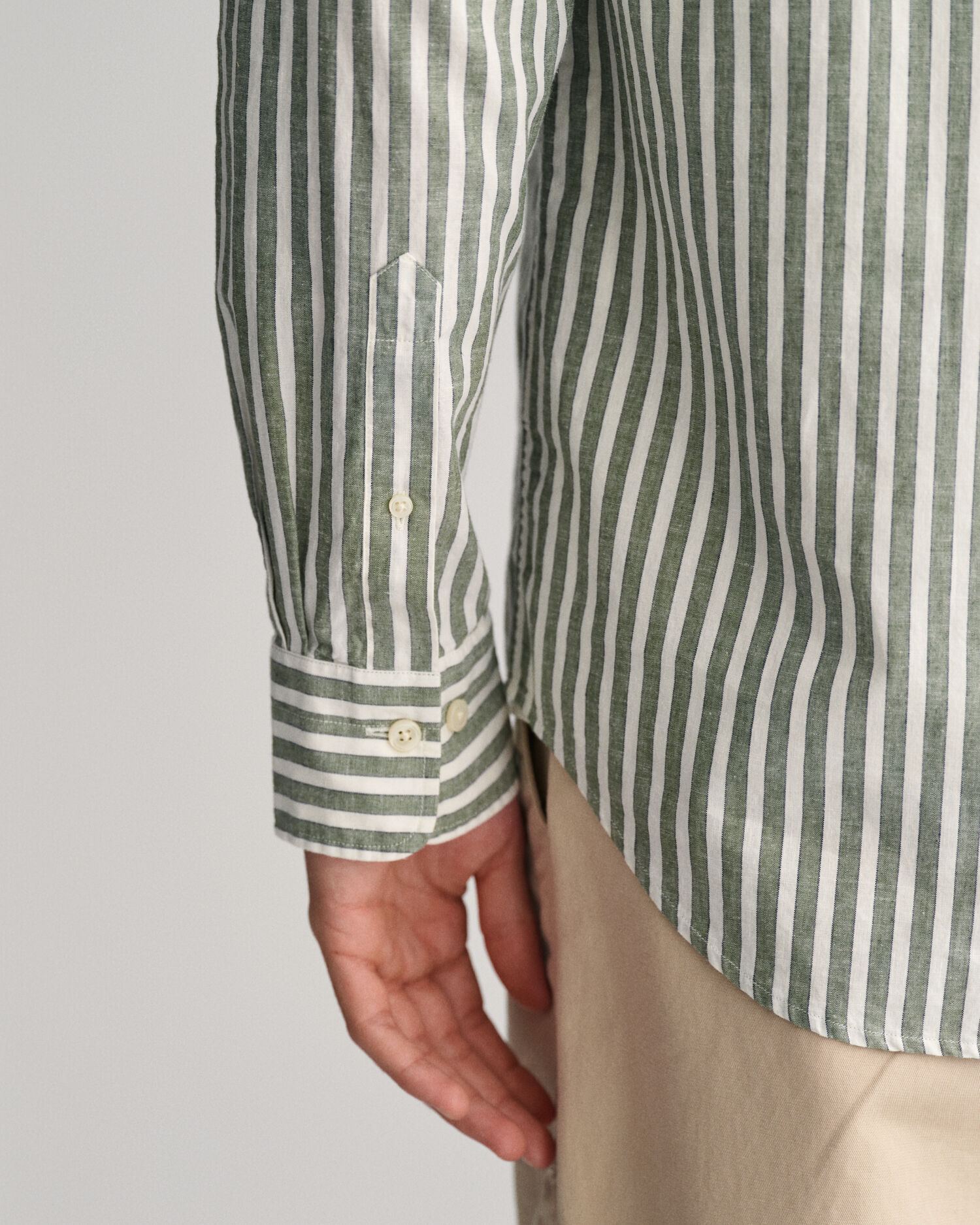 Regular Fit Striped Cotton Linen Shirt