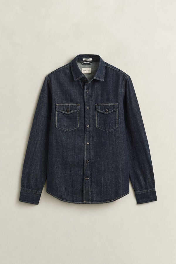 Denim Selvedge Shirt — DARK INDIGO