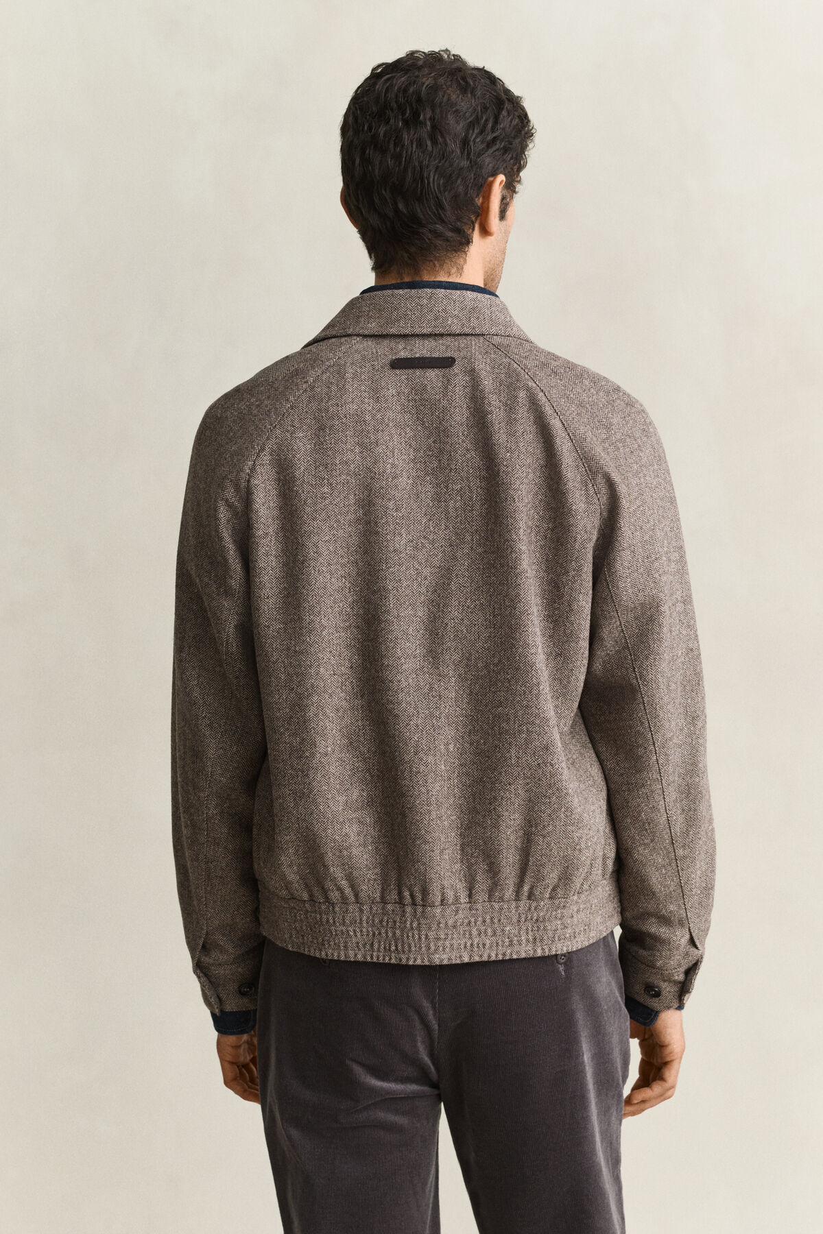 Wool Blend Windcheater Jacket — MIST TAUPE