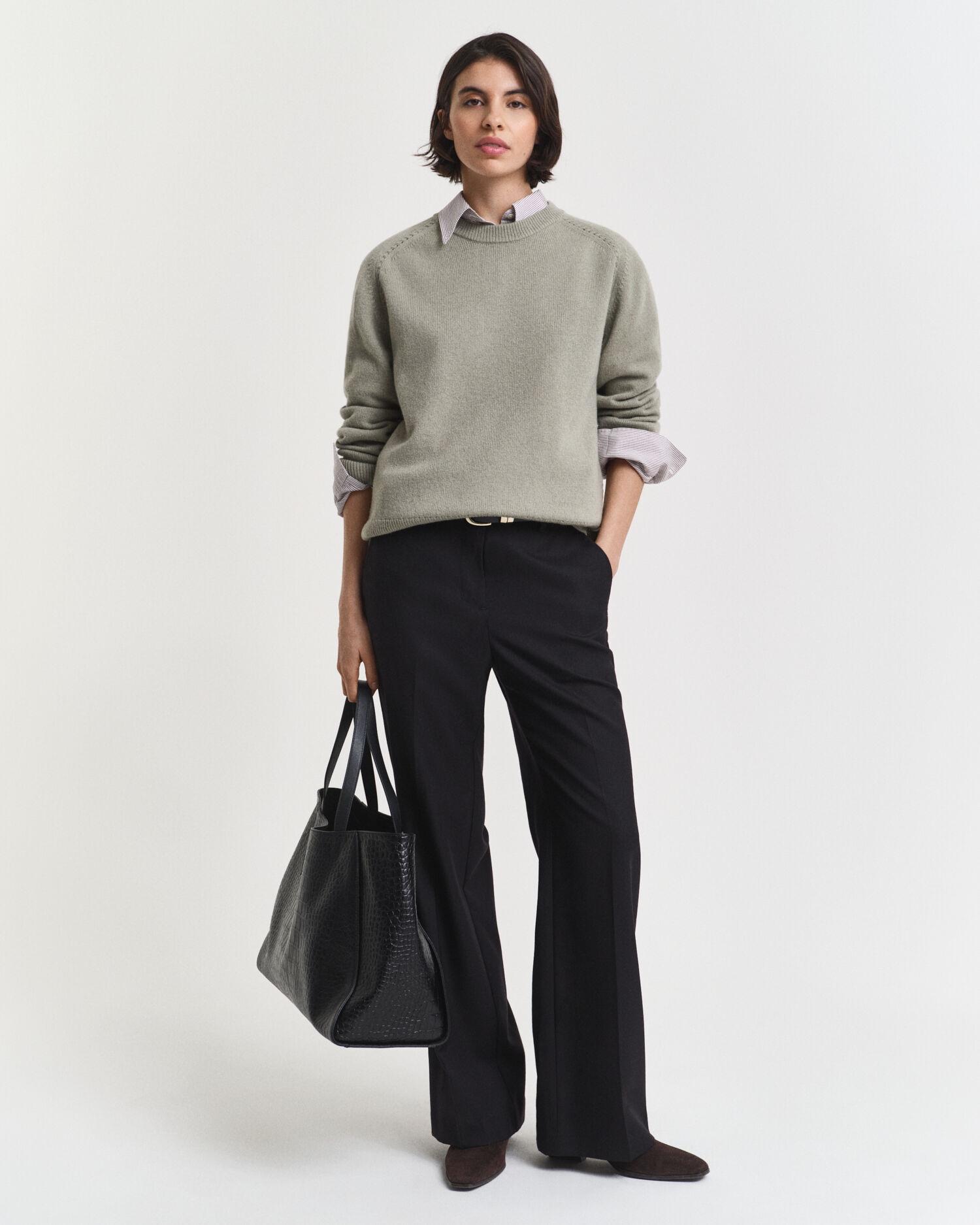 Soft Wool Cashmere Blend Crew Neck Sweater