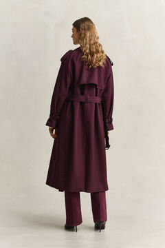 Wool Blend Trench Coat — DARKENED WINE 2