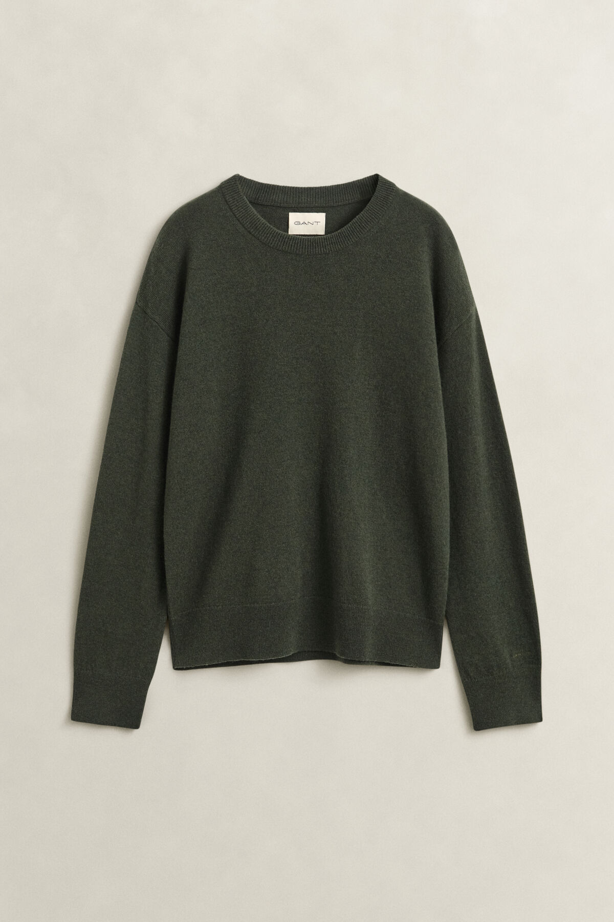 Superfine Lambswool Crew Neck Sweater — MOSSY GREEN