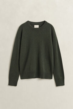 Superfine Lambswool Crew Neck Sweater — MOSSY GREEN 1