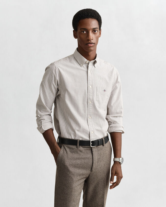 Regular Fit Banker Stripe Classic Oxford Shirt