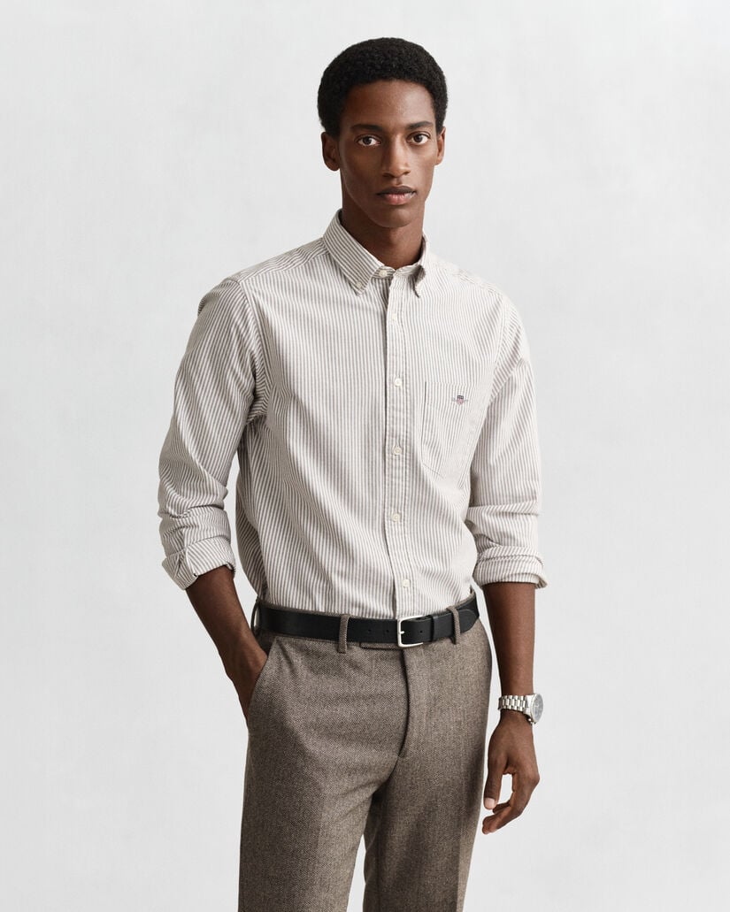 Regular Fit Banker Stripe Classic Oxford Shirt
