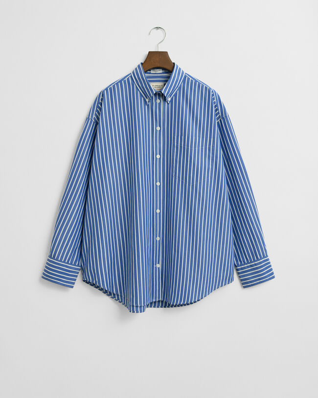 Oversized Striped Poplin Shirt