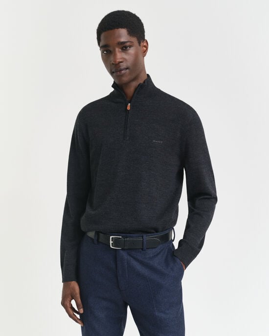 Extra Fine Merino Wool Half-Zip Sweater