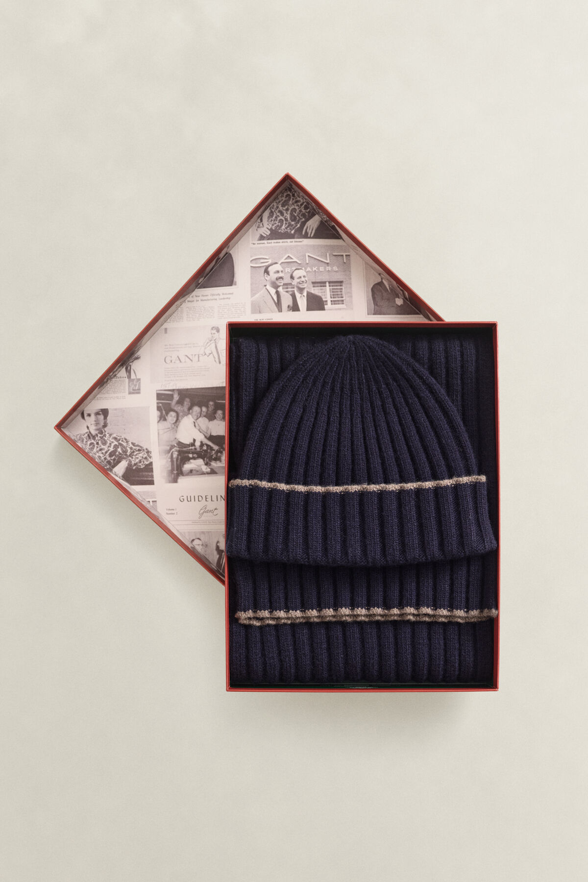 Tipped Scarf & Beanie Gift Set — EVENING BLUE