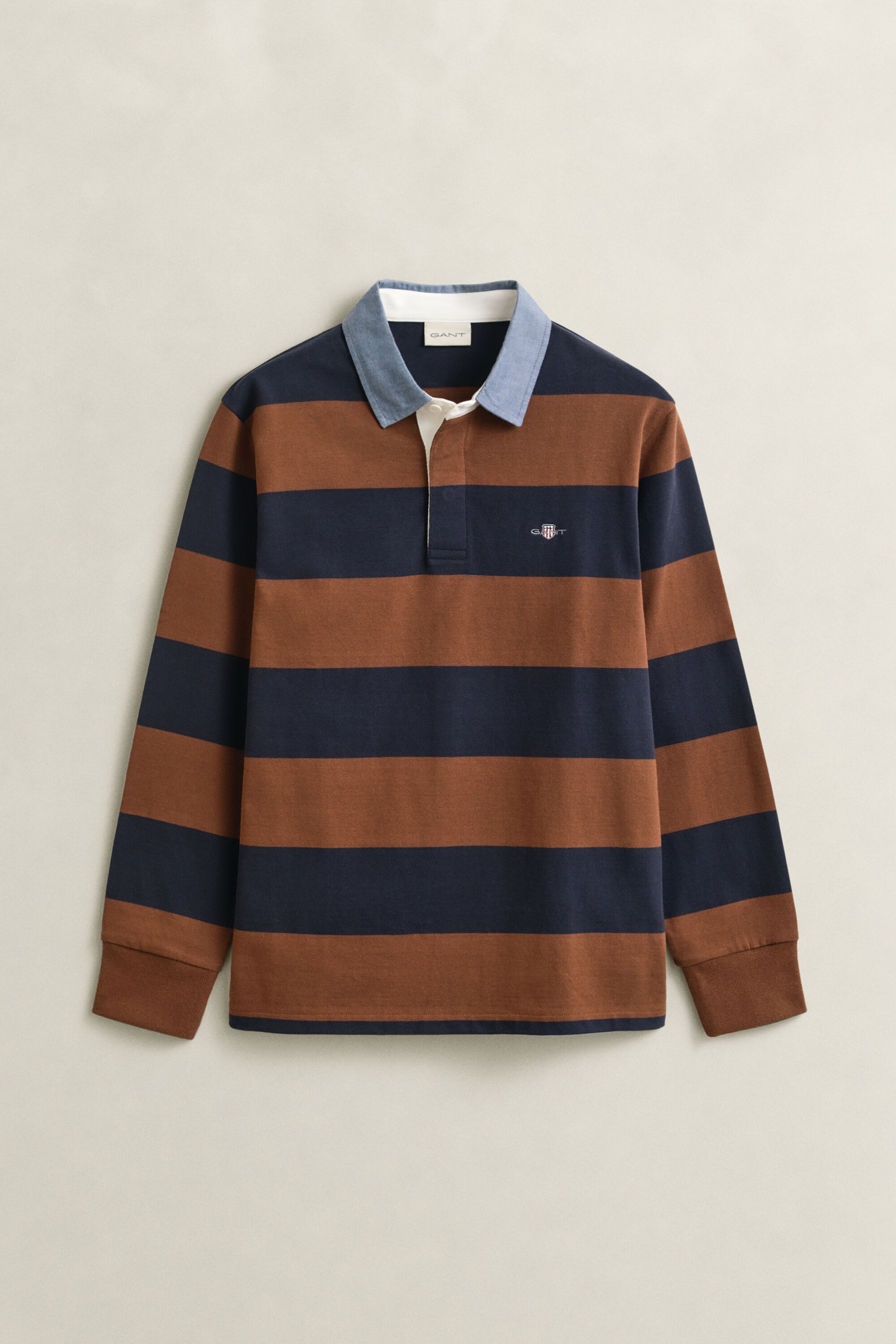 Chambray Collar Striped Heavy Rugger