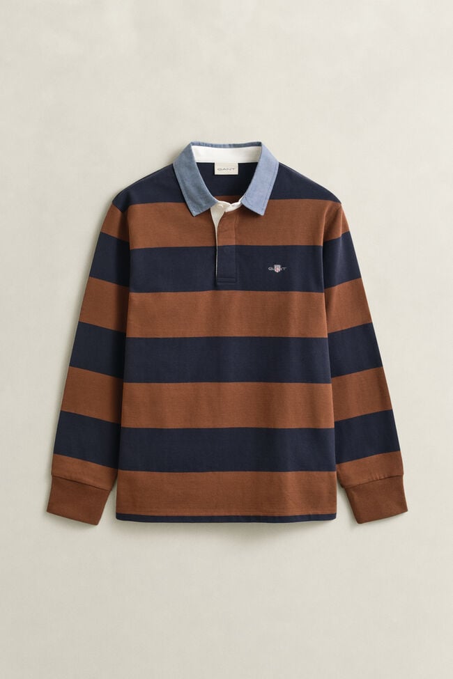 Chambray Collar Striped Heavy Rugger