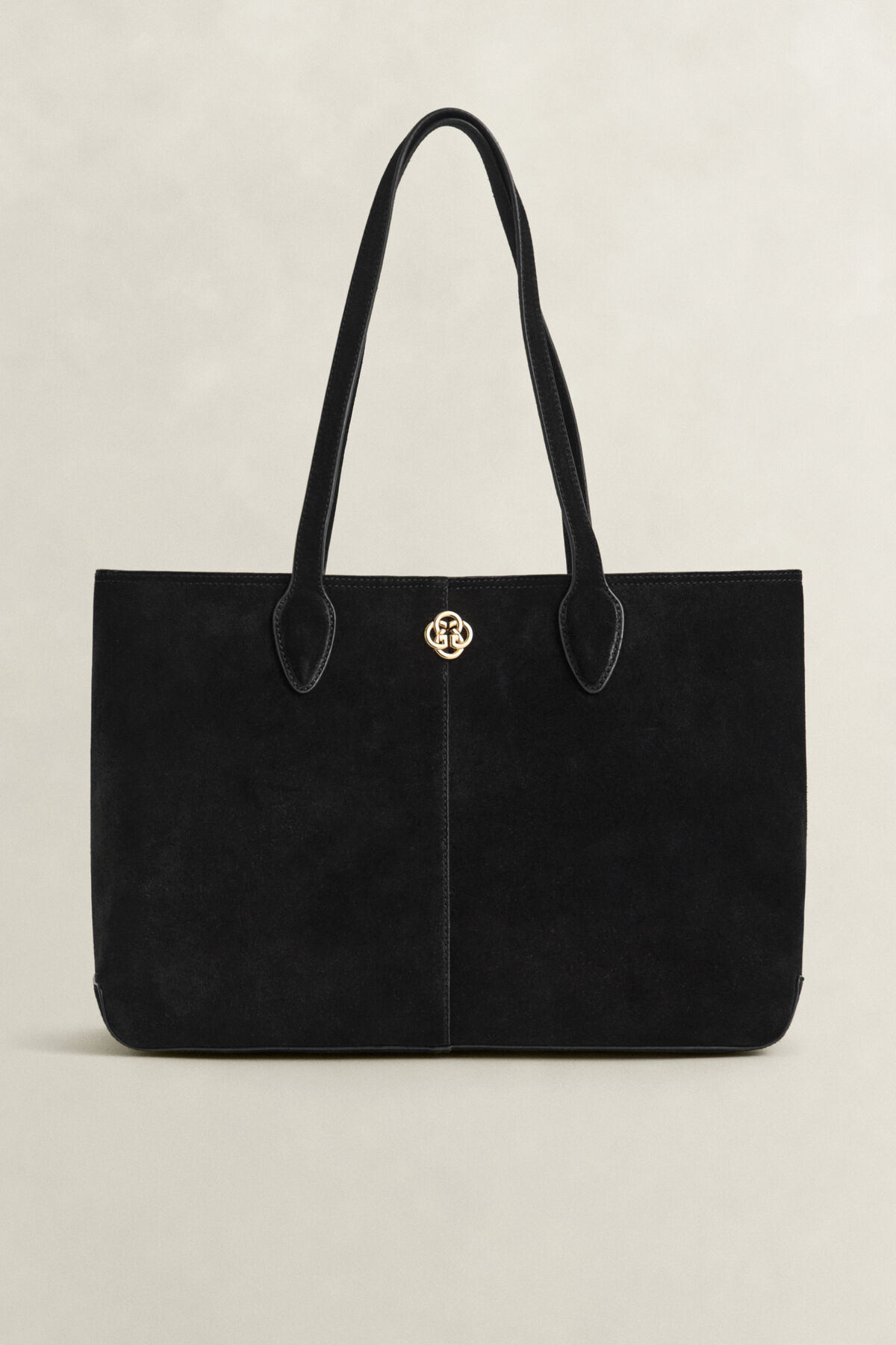 Suede Tote Bag — BLACK