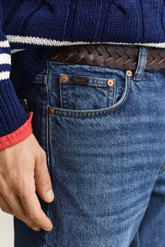 Straight Jeans — MID BLUE WORN IN 5