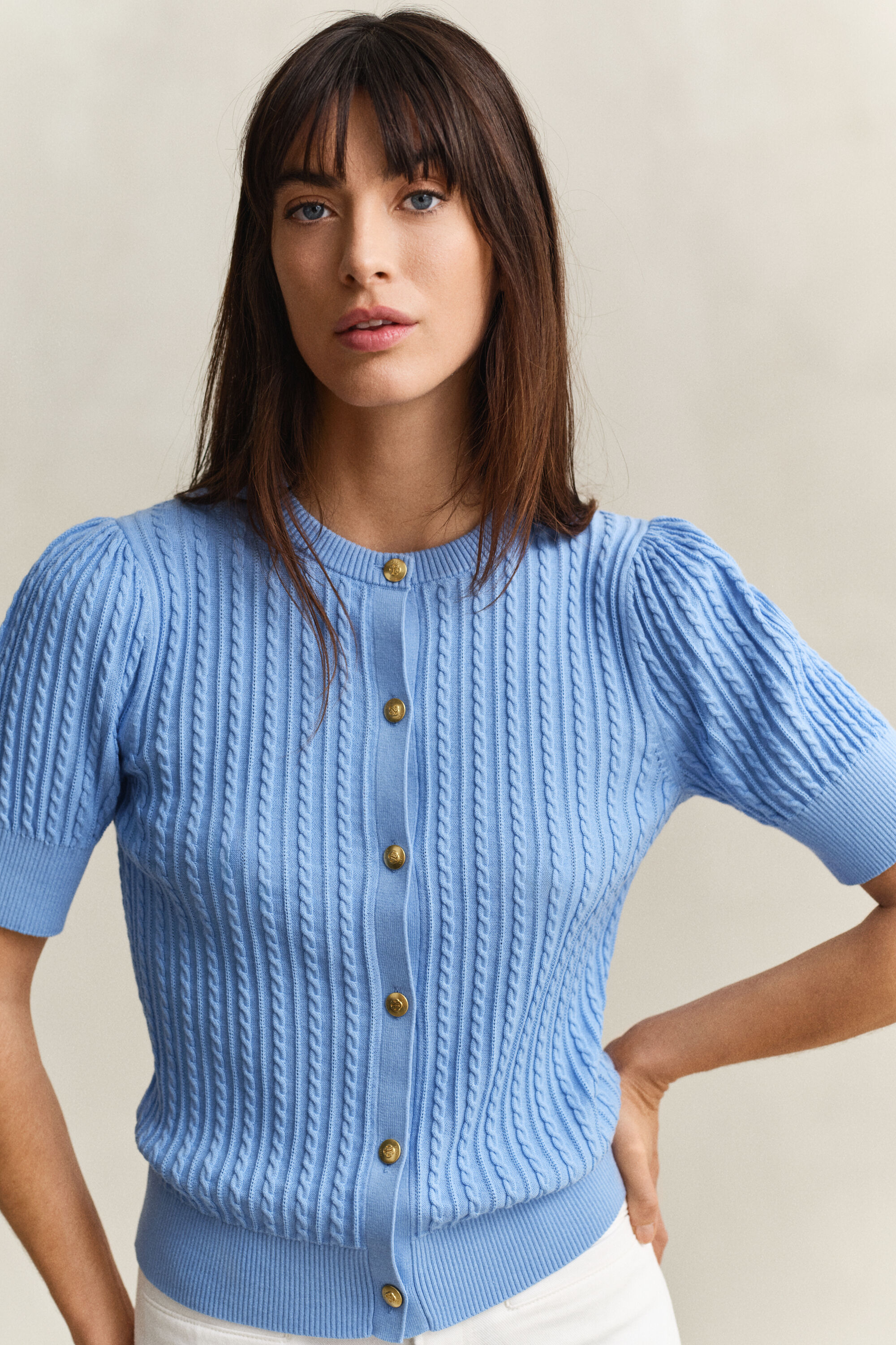 Cotton Cable Knit Cardigan