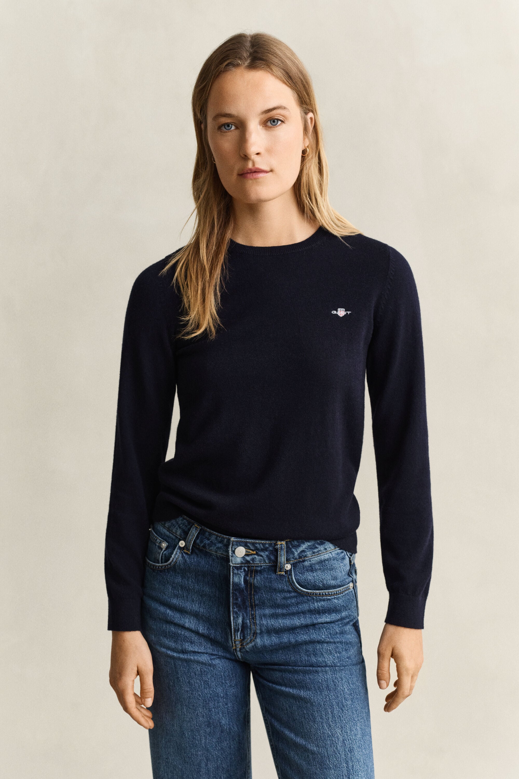 Wool Cotton Crew Neck Sweater