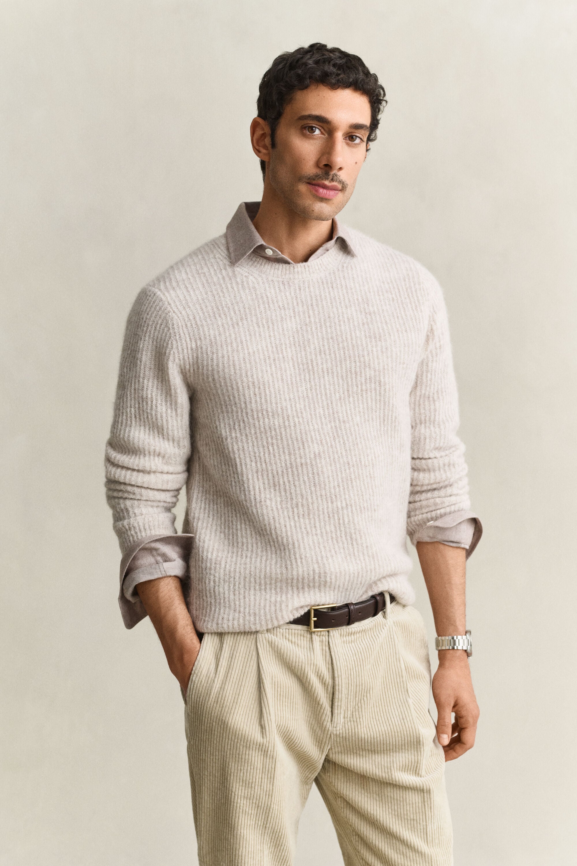 Alpaca Wool Blend Crew Neck Sweater