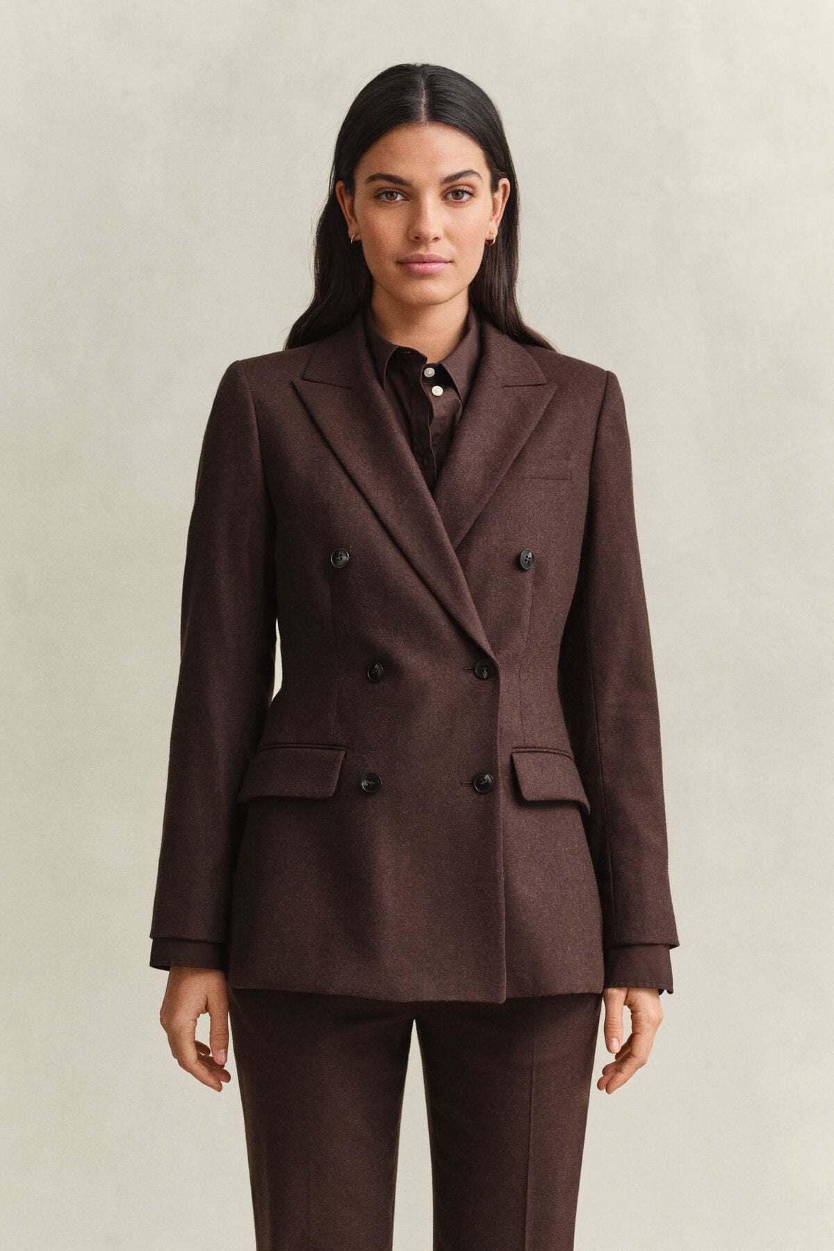 Flannel Blazer — DEEP BROWN