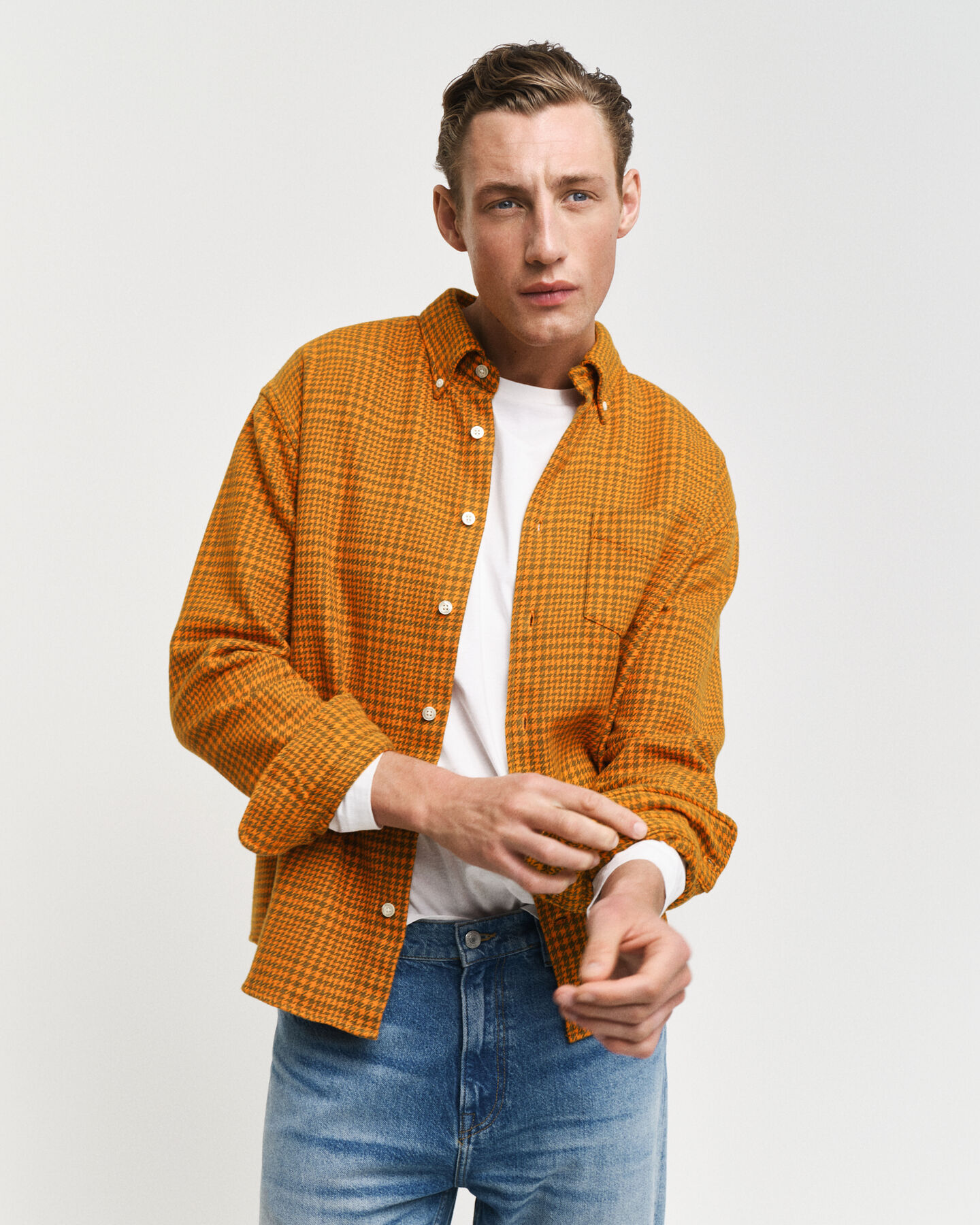 Relaxed Fit Houndstooth Shirt