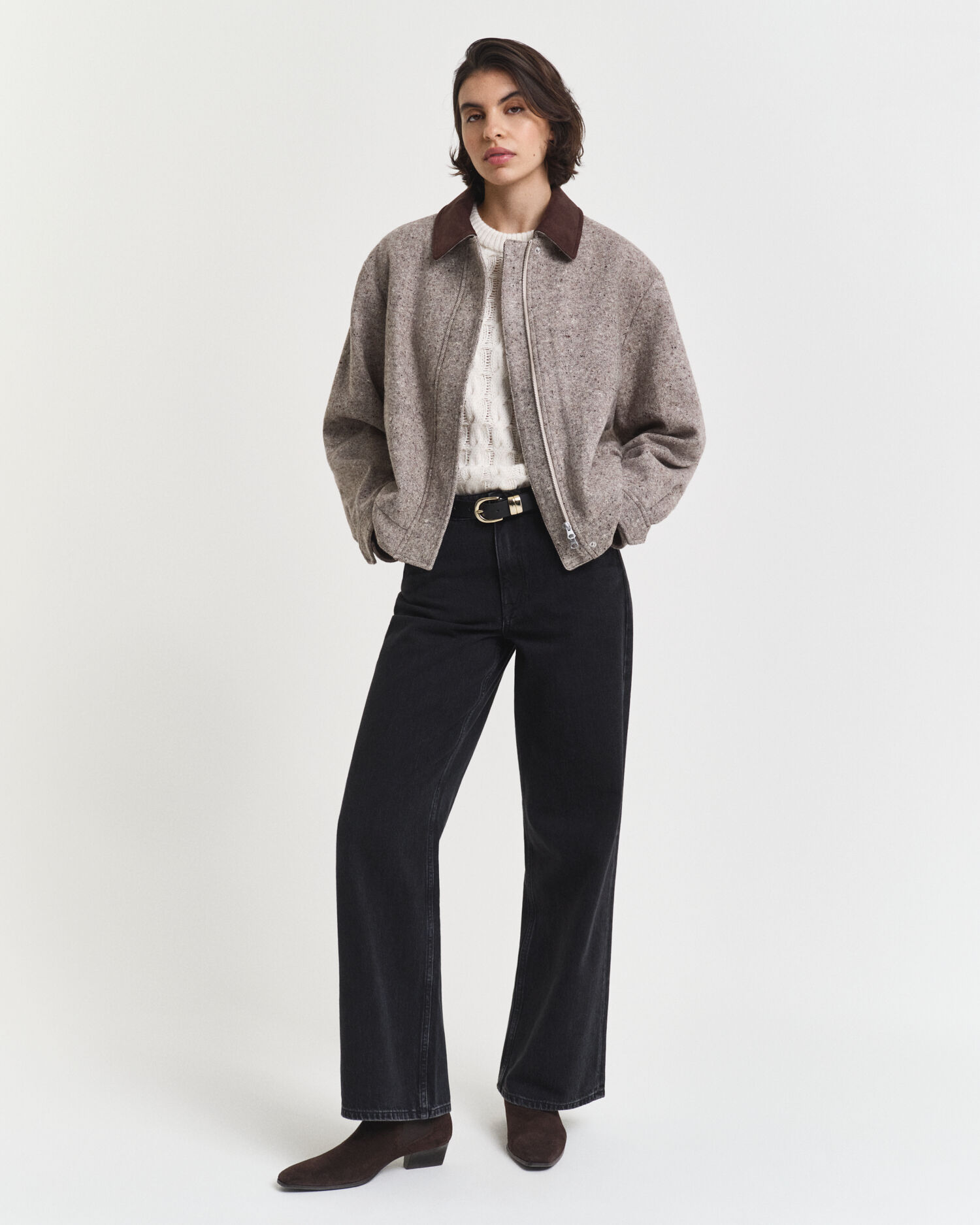 Puff Sleeve Cable Knit Short Sleeve Top