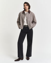 Puff Sleeve Cable Knit Short Sleeve Top