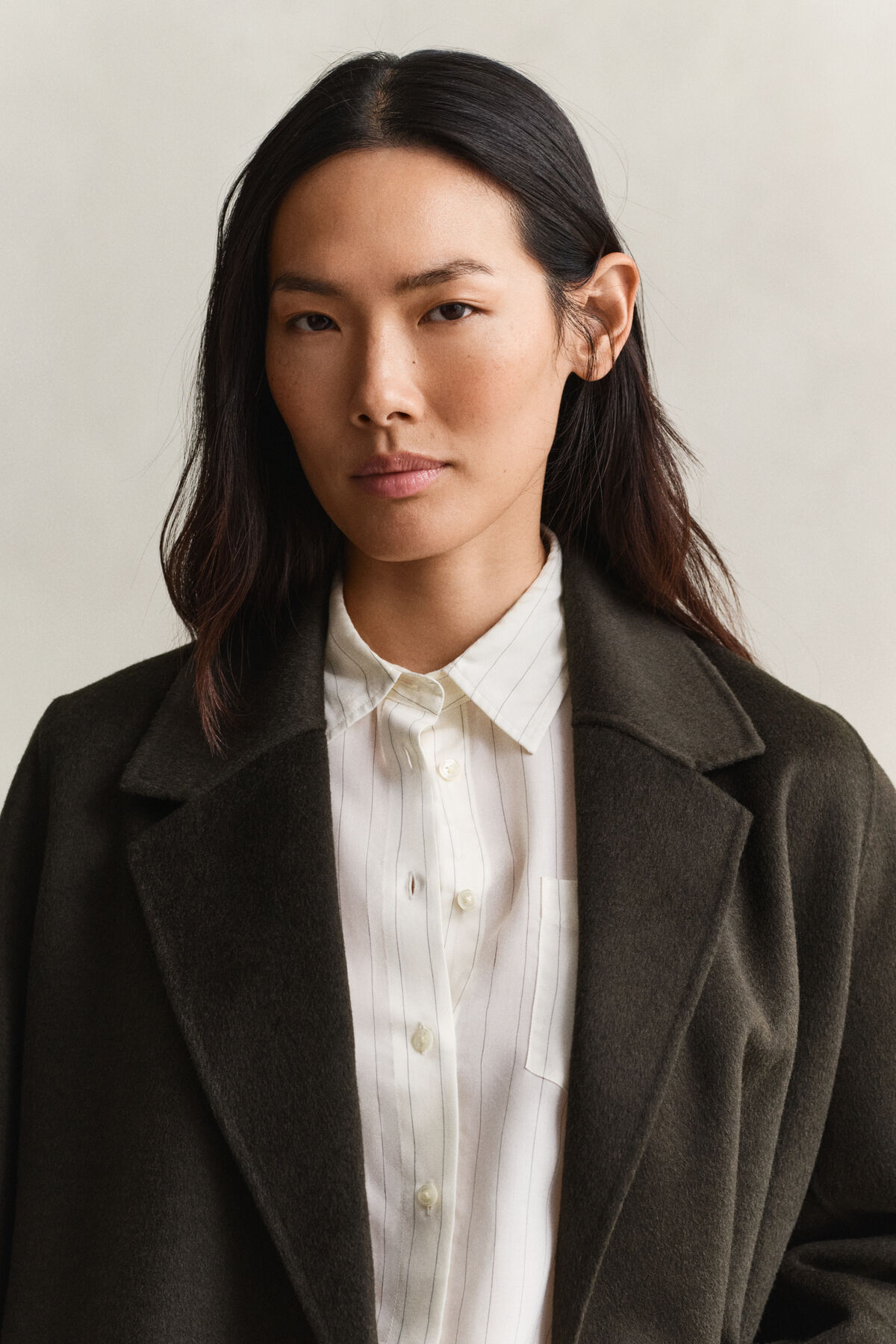 Handstitched Belted Coat — DARK MOSS GREEN