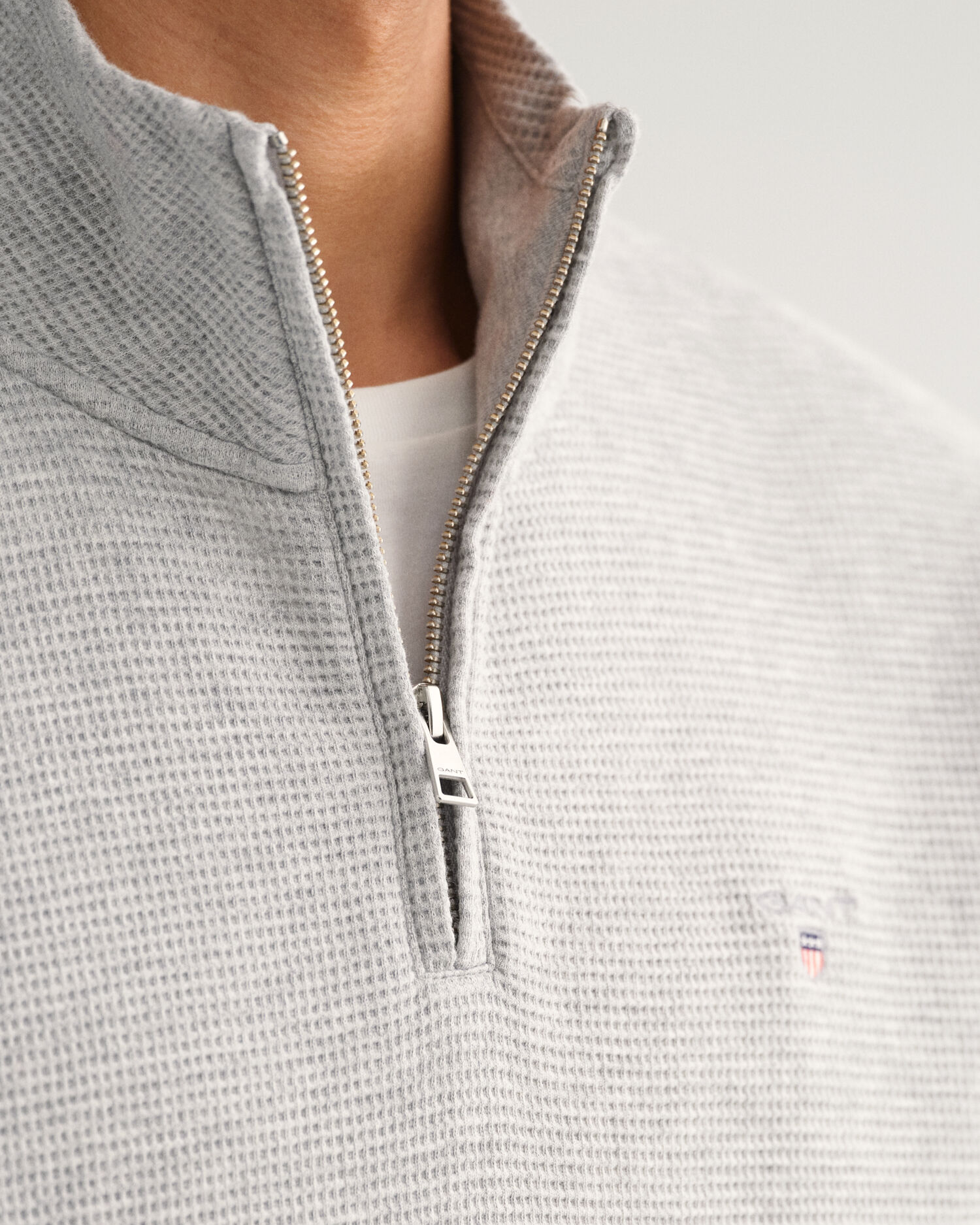 Gant honeycomb half zip clearance sweatshirt