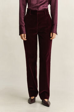 Tailored Velvet Pants — DARKENED WINE 5