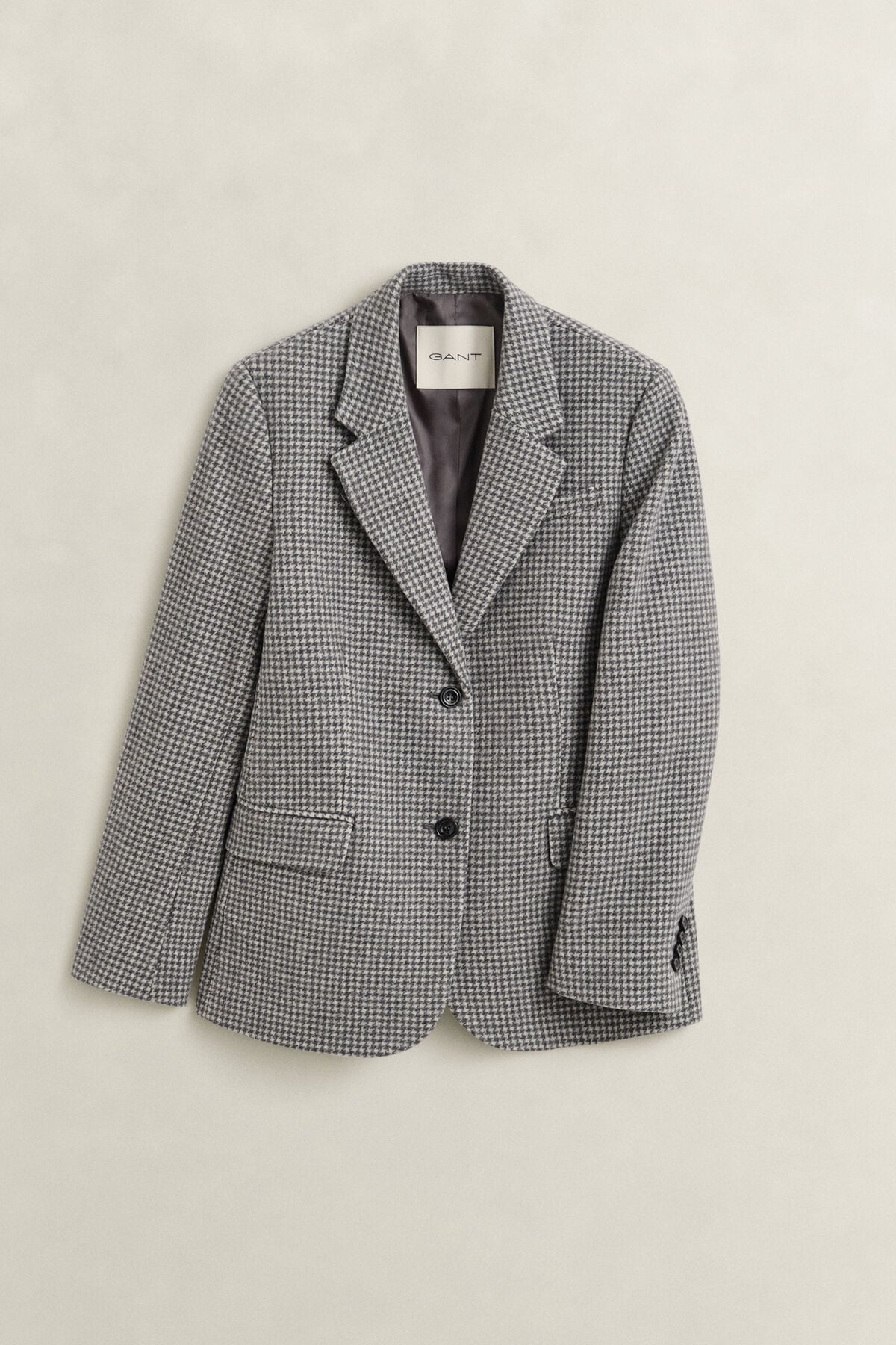 Houndstooth Blazer — DARK GREY MELANGE