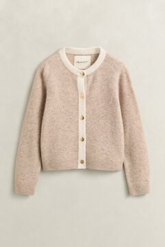 Alpaca Wool Blend Cardigan — LIGHT BEIGE MELANGE 1