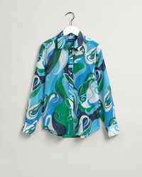 Regular Fit Paisley Cotton Silk Shirt